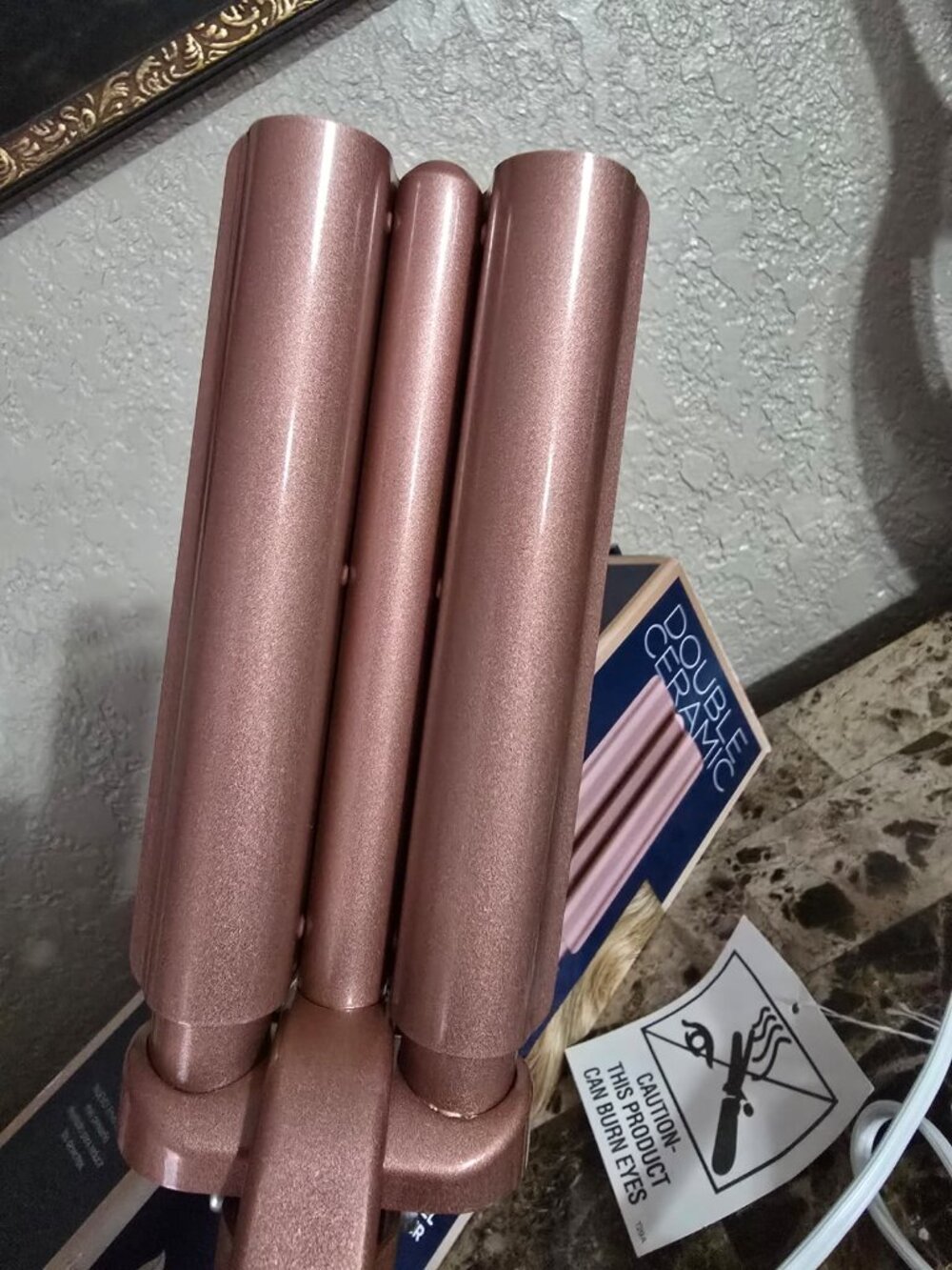 NEW Conair Double Ceramic Triple Barrel Waver Rose Gold Open Box - Picture 3 of 13